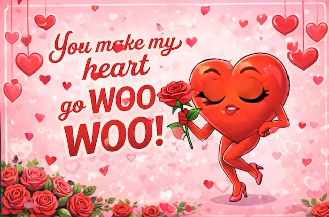 Grußkarte - My Heart goes Woo-Woo