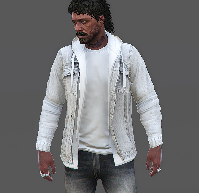 Jeansjacke Offen Grau